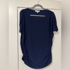 Elegant Navy Short Sleeve Top